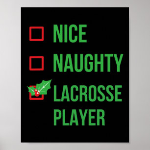 Lacrosse Speler Grappig Pyjama Kerstcadeau Poster