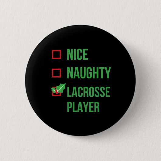 Lacrosse Speler Grappig Pyjama Kerstcadeau Ronde Button 5,7 Cm (Voorkant)