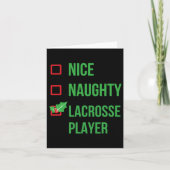 Lacrosse-speler Grappige Pyjama Kerstgeschenk Kaart (Voorkant)