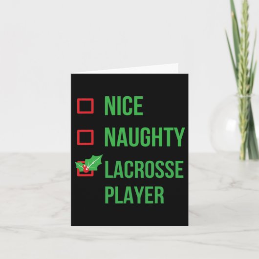 Lacrosse-speler Grappige Pyjama Kerstgeschenk Kaart (Voorkant)
