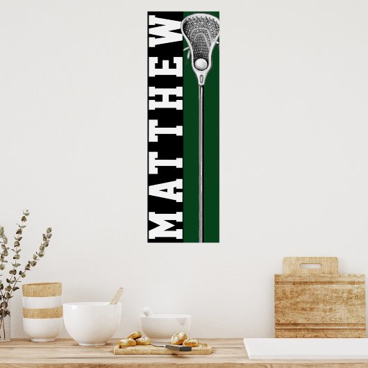 Lacrosse speler groen poster (Keuken)