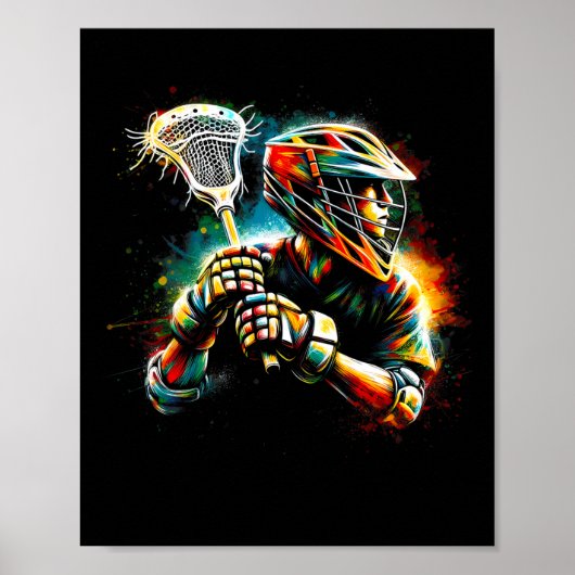 Lacrosse Speler Illustratie Jongens Jongens Meisje Poster (Voorkant)