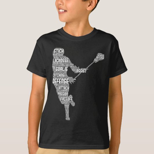 Lacrosse Speler Jeugd Kinder Mannen Jongens 1 T-shirt (Voorkant)
