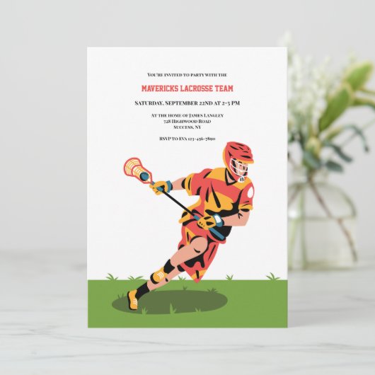 Lacrosse Speler Kaart (Staand voorkant)