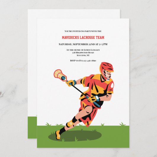 Lacrosse Speler Kaart (Voorkant / Achterkant)