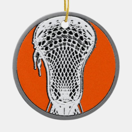 Lacrosse Speler Keramisch Ornament (Voorkant)