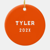 Lacrosse Speler Keramisch Ornament (Achterkant)