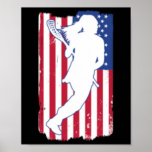Lacrosse speler Lacrosse USA Team Coach Amerikaans Poster