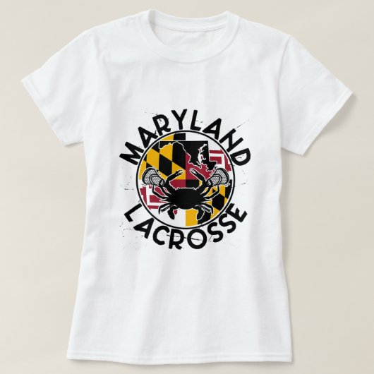 Lacrosse Speler Maryland Vlag Crap Lax Lacrosse St T-shirt (Design voorkant)