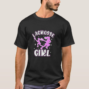 Lacrosse Speler Meisje Lacrosse Stok T-shirt