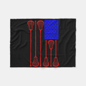 Lacrosse Speler Onafhankelijkheidsdag Lax Patriott Fleece Deken (Voorkant (Horizontaal))