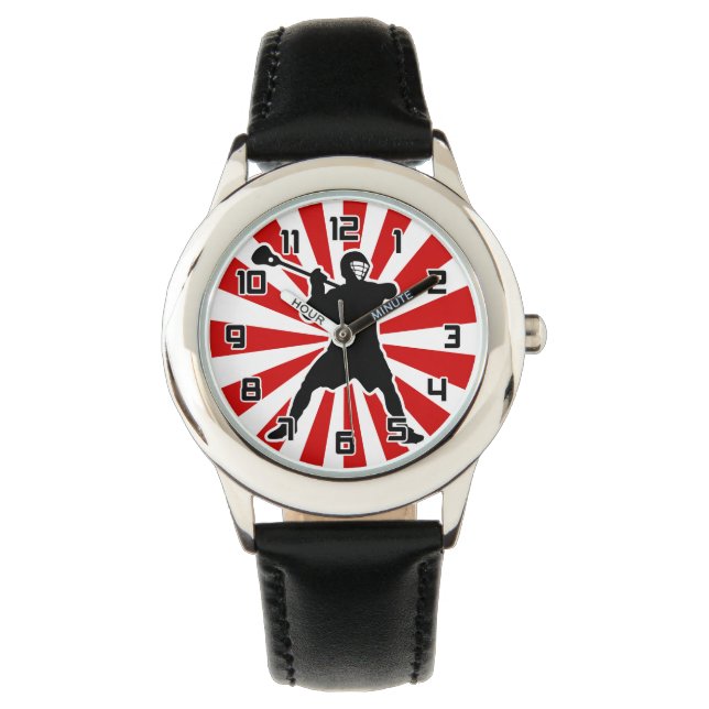 Lacrosse Speler polshorloge Horloge (Voorkant)