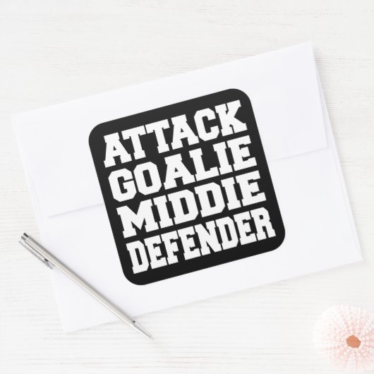 Lacrosse speler Posities sticker (Envelop)