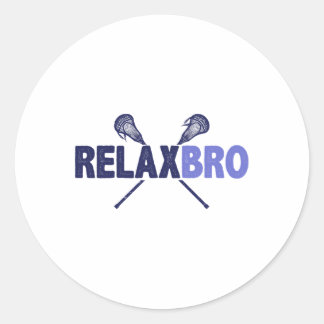 Lacrosse Speler Relax Bro Funny Lax Gift Mannen Bo Ronde Sticker