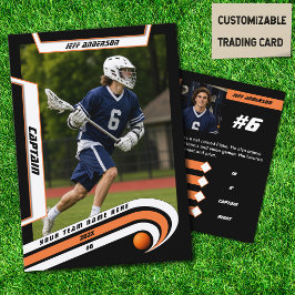 Lacrosse Speler Ruilkaart in Levendig Oranje Contactkaartje
