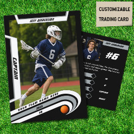 Lacrosse Speler Ruilkaart in Levendig Zilver Contactkaartje