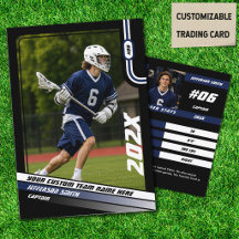 Lacrosse Speler Ruilkaart in Zwart Blauw