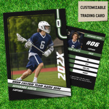 Lacrosse Speler Ruilkaart in Zwart Groen