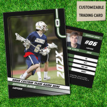 Lacrosse Speler Ruilkaart in Zwart Groen