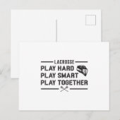 Lacrosse Speler Spelen Hard Spelen Smart Team Gift Briefkaart (Voorkant / Achterkant)