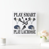 Lacrosse Speler Sporten Vierkante Klok (Huis)