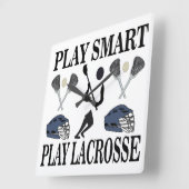 Lacrosse Speler Sporten Vierkante Klok (Hoek)