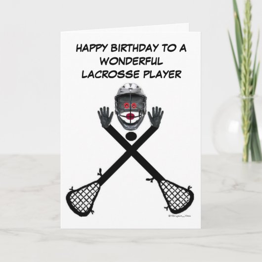 Lacrosse speler Verjaardag Kaart (Voorkant)