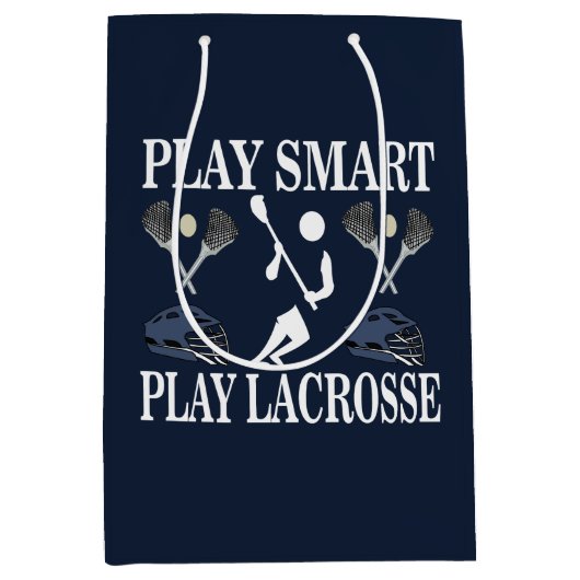 Lacrosse speler Verjaardag Medium Cadeauzakje (Voorkant)