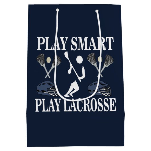 Lacrosse speler Verjaardag Medium Cadeauzakje (Achterkant)