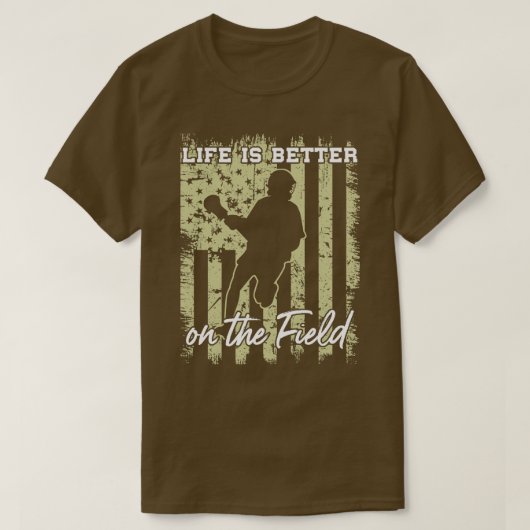Lacrosse spelers leven beter in het veld t-shirt (Design voorkant)