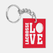 Lacrosse Spelers, Red Love Sleutelhanger (Voorkant Links)