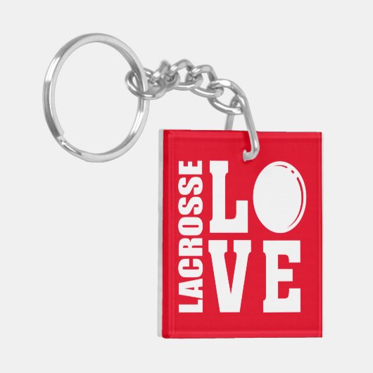 Lacrosse Spelers, Red Love Sleutelhanger (Voorkant Links)