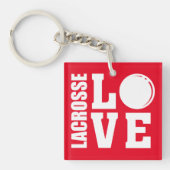 Lacrosse Spelers, Red Love Sleutelhanger (Voorkant)