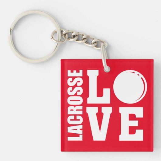 Lacrosse Spelers, Red Love Sleutelhanger (Voorkant)