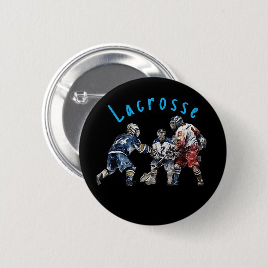 Lacrosse-spelers Ronde Button 5,7 Cm (Voorkant /achterkant)