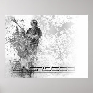  lacrosse Splatter B/W — Horizontaal Poster