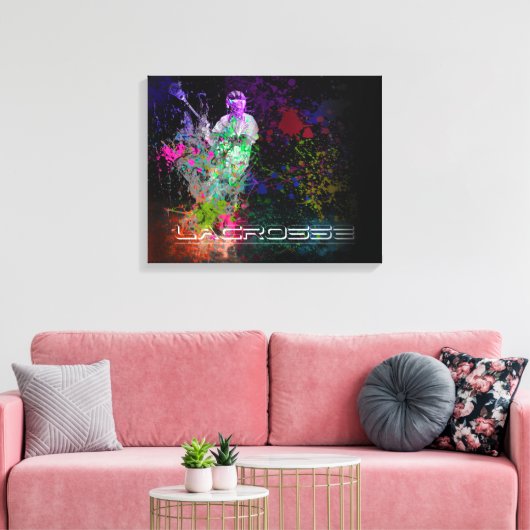 Lacrosse Splatter spread Canvas Afdruk (Insitu (Woonkamer))