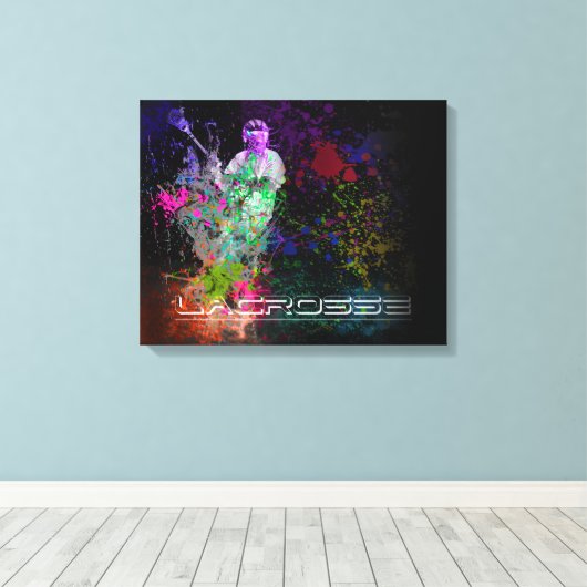 Lacrosse Splatter spread Canvas Afdruk (Insitu (Houten vloer))