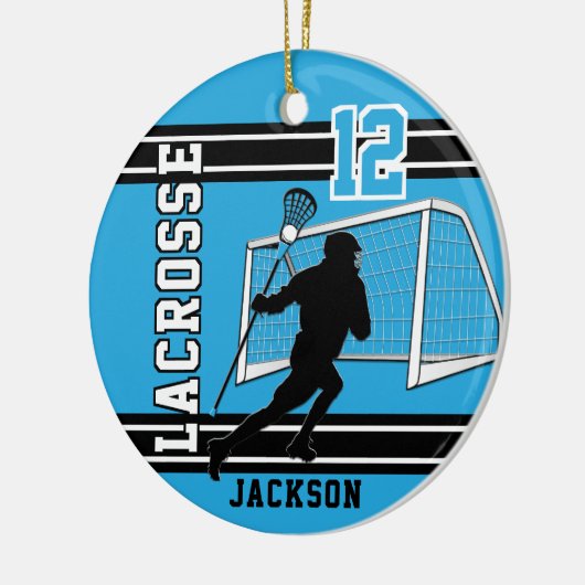 Lacrosse 🥍 Sport - Baby Blue Keramisch Ornament (Links)