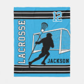 Lacrosse Sport - Babyblauw, wit, zwart Fleece Deken (Voorkant)