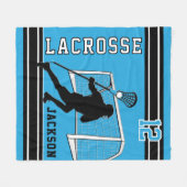 Lacrosse Sport - Babyblauw, wit, zwart Fleece Deken (Voorkant (Horizontaal))