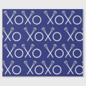 Lacrosse Sport Blauw Cadeaupapier (Vlak)