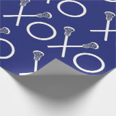 Lacrosse Sport Blauw Cadeaupapier (Hoek)