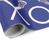 Lacrosse Sport Blauw Cadeaupapier (Rol Hoek)