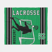 Lacrosse Sport - groen, wit, zwart Fleece Deken (Voorkant (Horizontaal))