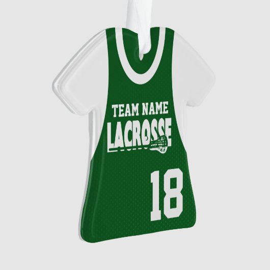 Lacrosse Sport Jersey Groen met Foto Ornament (voorkant)