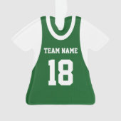 Lacrosse Sport Jersey Groen met Nummer Ornament (voorkant)