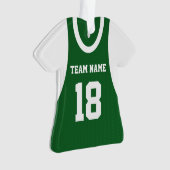 Lacrosse Sport Jersey Groen met Nummer Ornament (voorkant)