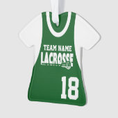Lacrosse Sport Jersey Groen met Nummer Ornament (voorkant)