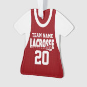 Lacrosse Sport Jersey Rood met Foto Ornament (voorkant)